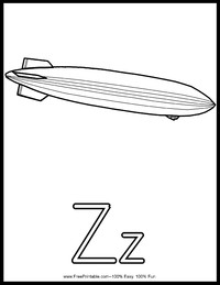 Letter Z Alphabet Coloring Page Image