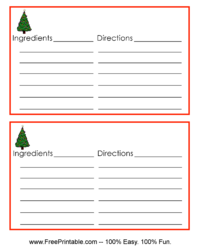 Christmas Tree Recipe Card