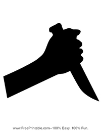 Hand And Knife Stencil