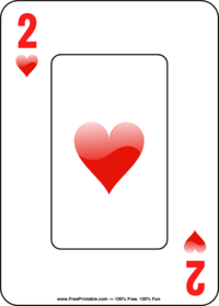 Two of Hearts Playing Card