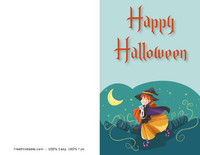 Cute Witch Halloween Card