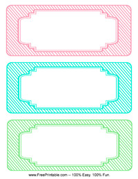 Blank Striped Classroom Labels