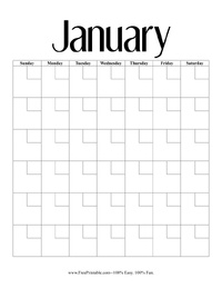 Professional January Perpetual Calendar