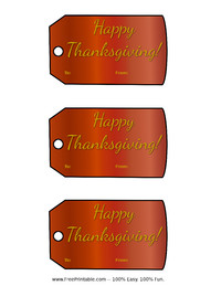 Red Thanksgiving Gift Tag