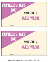 Father's Day IOU Car Wash