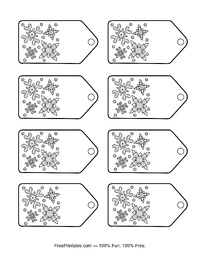 Snowflakes Colorable Gift Tags