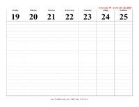 2025 Weekly Calendar 4