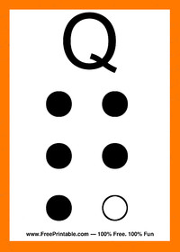 Braille Flash Card Q