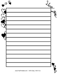 Valentine Heart Scribbles Handwriting Paper