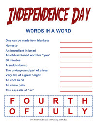 Words in a Word: Fourth of July