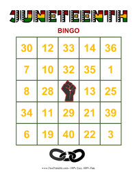 Juneteenth Bingo 2