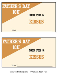 Father's Day IOU Kisses