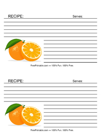 Orange Citrus Recipe Card