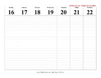 2025 Weekly Calendar 8