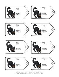 Halloween Gift Tag Black Cat