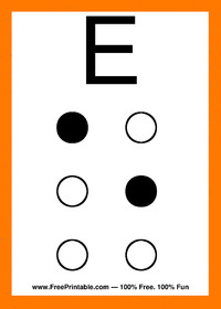 Braille Flash Card E
