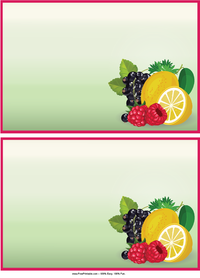 Fruits Recipe Cards