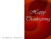 Happy Thanksgiving Card Red
