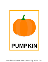 Pumpkin Flash Card