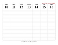 2025 Weekly Calendar 33