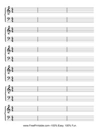 Blank Sheet Music with 4-4 Time and Measures