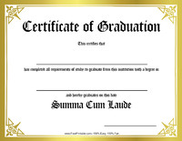 Certificate of Graduation Summa Cum Laude