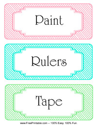 Striped Classroom Labels Rulers