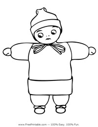 Bundled Child Coloring Page