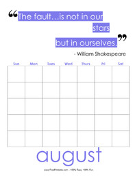 Perpetual August Quote Calendar 
