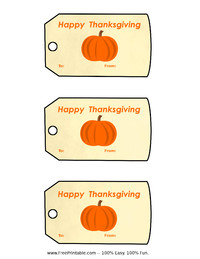 Thanksgiving Pumpkin Gift Tag