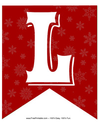 Winter Holiday Alphabet Banner L
