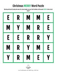 Christmas Merry Word Puzzle