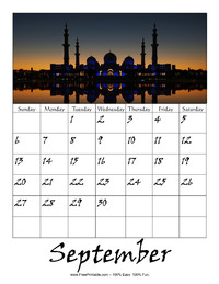 September 2020 Picture Calendar