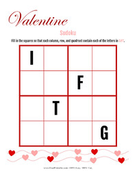 Valentine Sudoku Puzzle Gift
