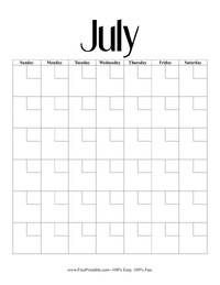 Professional July Perpetual Calendar