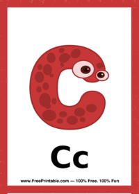 Letter C Creature Flash Card