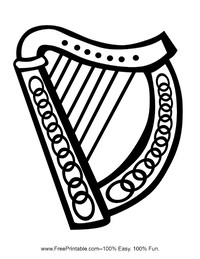 Celtic Harp Coloring Page