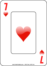 Seven of Hearts Playing Card