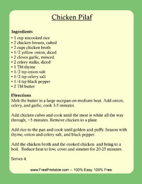 Chicken Pilaf Recipe