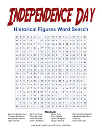 Independence Day Historical Figures Word Search