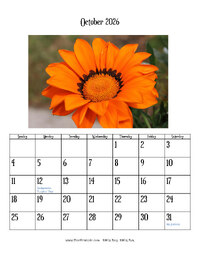 October 2026 Photo Calendar