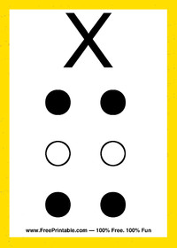 Braille Flash Card X