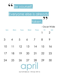 April 2017 Quote Calendar