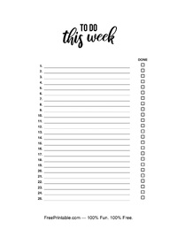 To Do This Week