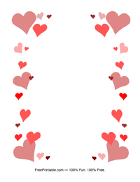 Row Of Hearts Valentine Stationery