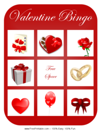 Valentine Bingo Card 1