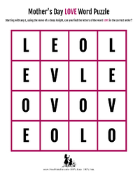 Mother's Day Love Word Puzzle