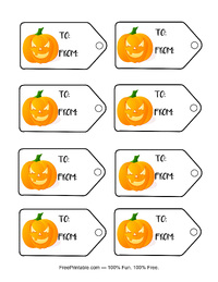 Halloween Gift Tag Jack O Lantern