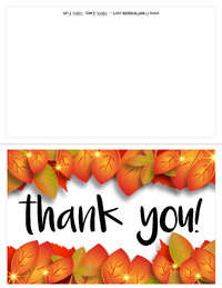 Orange Leaves Thank You Card