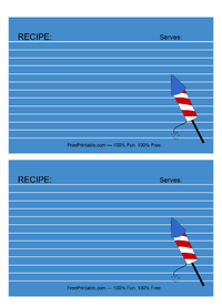 Independence Day Recipe Card Firework